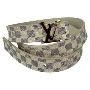 Louis Vuitton LV Initiales 25mm Reversible Damier Azur Belt 80/32